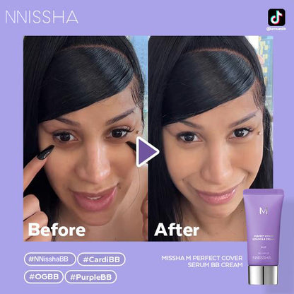 🔥Perfect Cover Serum BB Cream (35ml) - Bifida Ferment Lysate Serum-Infused BB Cream for Anti-Aging Skin Rejuvenation, Skin Tint, Tinted Moisturizer, Skin Care Foundation Makeup,Superfood Complex,Glass Skin CardiBB OGBB PurpleBB✨