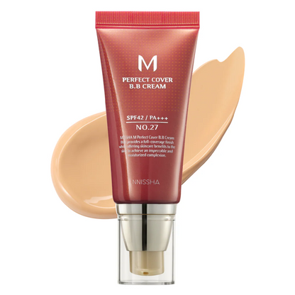 🔥Cardi Bs' Pick: M Perfect Cover BB Cream SPF 42 PA+++(50ml) 69 Fl Oz -Tinted Moisturizer with SPF✨