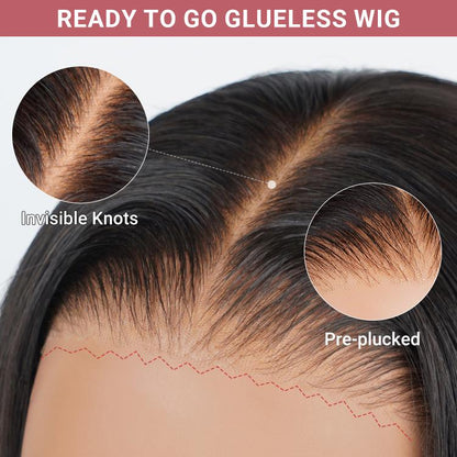 250% Density Body Wave Glueless Wig – Pre Cut & Pre Bleached 6x8 Lace Closure | Side Part, Layered Cut, Ready to Wear
