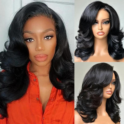 250% Density Body Wave Glueless Wig – Pre Cut & Pre Bleached 6x8 Lace Closure | Side Part, Layered Cut, Ready to Wear